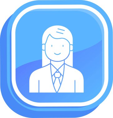 avatar iş adamı simgesi yumuşak mavi arka planda izole moda tarzı