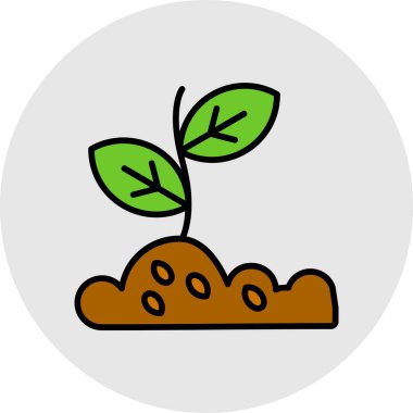 Bitki. Web simgesi basit illüstrasyon