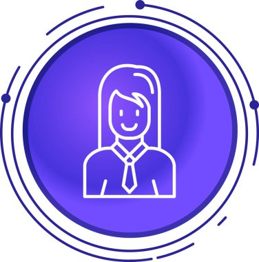 kadın avatar simgesi vektör illüstrasyonu