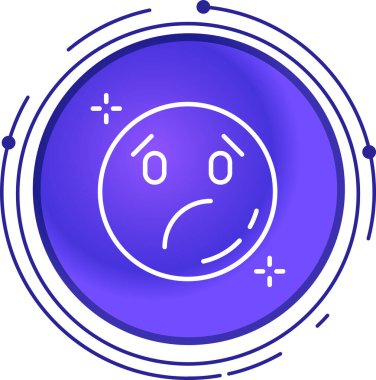 Üzgün yüz ikonu. tasarım için eğimli ince daire biçimi.