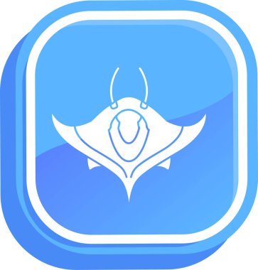 Mavi ve beyaz bir ikonun vektör illüstrasyonu