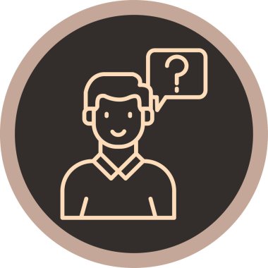 Bir sorum var. Web simgesi basit illüstrasyon