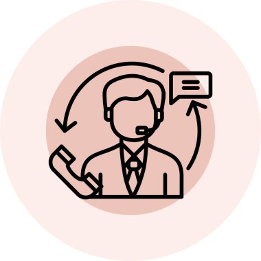 Müşteri servisi renk vektör illüstrasyonuName