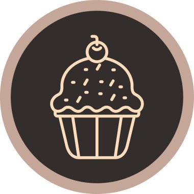 Moda tarzı tasarım arka planında cupcake simgesi