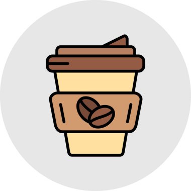 Kahve fincanı simgesi, basit vektör çizimi