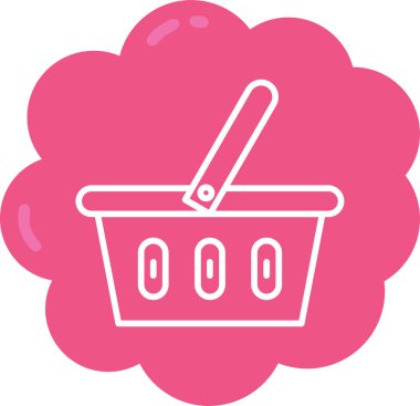 Alışveriş sepeti simgesi, illüstrasyon, vektör