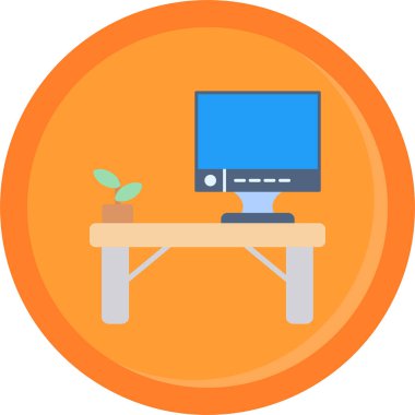 düz biçimli masaüstü bilgisayar simgesi