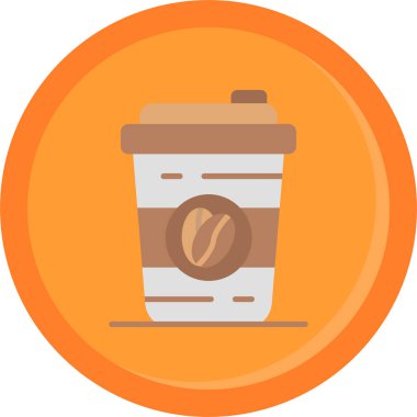 Kahve. Web simgesi basit illüstrasyon