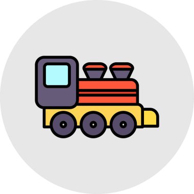 tren. Web simgesi basit illüstrasyon