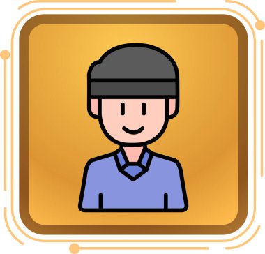 Man avatar karakter ikon vektör illüstrasyon tasarımı