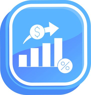 Mavi bir grafik simgesinin vektör illüstrasyonu
