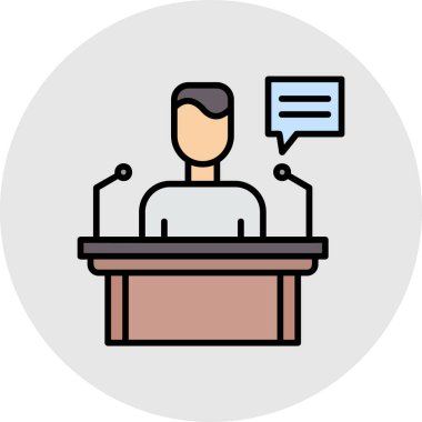 Web için konferans vektör simgesi modern basit vektör illüstrasyonu