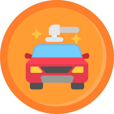 Taksi simgesi, vektör illüstrasyonu basit tasarım