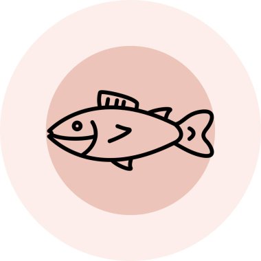 balığı web simge vektör çizim