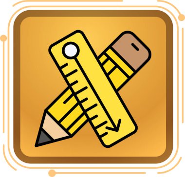 Çizgi film tarzında kalem simgesi