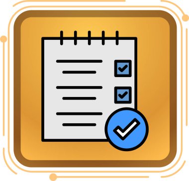 Kontrol listesi simgesi, vektör illüstrasyonu