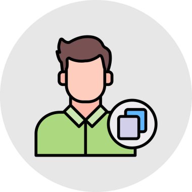 Avatar man simgesi, vektör illüstrasyonu