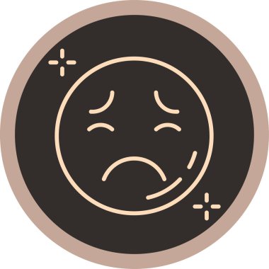 üzgün yüz simgesi, vektör illüstrasyon tasarımı