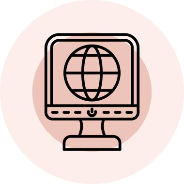 Bilgisayar. Web simgesi basit illüstrasyon
