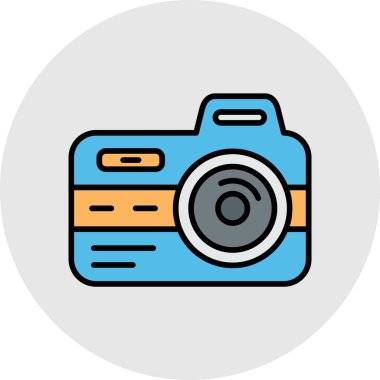 kamera vektörü düz renk simgesi