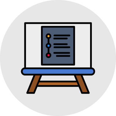 Bilgisayar monitörü simgesi. ana hatlı bilgisayar vektör resimleme rengi