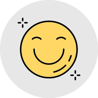 gülümseme vektör renk çizgisi simgesi