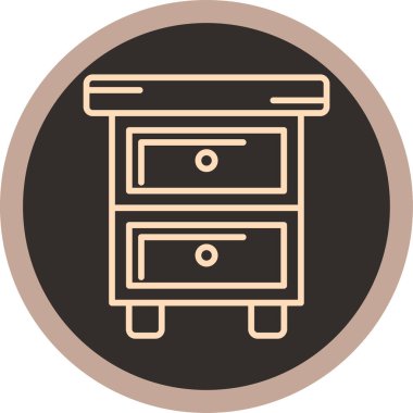 Ahşap mobilyalı bir rafın vektör simgesi