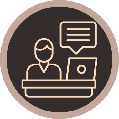 Dizüstü bilgisayarı olan bir dizüstü bilgisayarın vektör çizimi