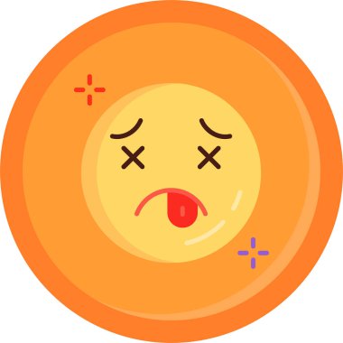 Beyaz arkaplanda emoji yüz simgesi, vektör illüstrasyon tasarımı