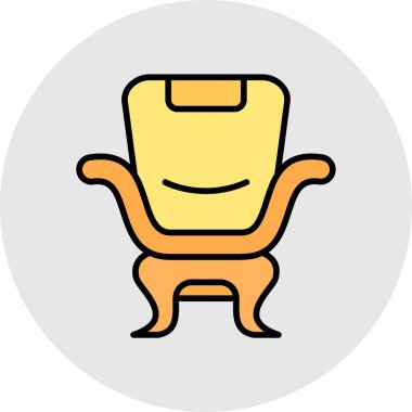 Sandalye Simgesi, vektör illüstrasyonu