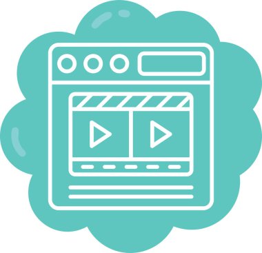 video. Web simgesi basit illüstrasyon