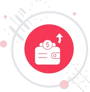 çizgi para çantası simgesi beyaz arka planda izole. Bankacılık ya da USD sembolü. Nakit bankacılık tabelası. Renkli taslak konsepti. vektör.