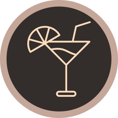 Kokteyl ikonu vektör illüstrasyonu
