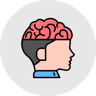 beyin ikonu vektör illüstrasyonu