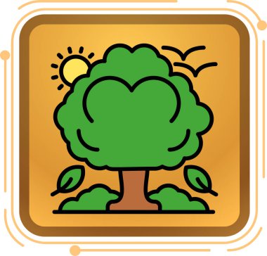 Kalp işareti renk simgesine sahip ağaç