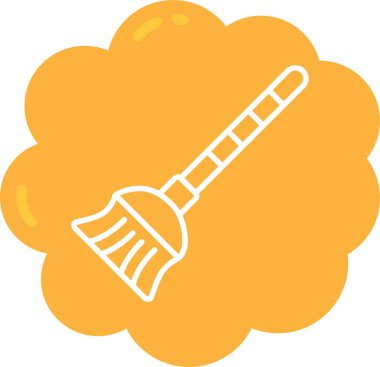 Süpürge. Web simgesi basit illüstrasyon