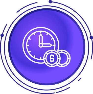 Satır Saat simgesi beyaz arkaplanda izole edildi. Zaman sembolü. Renkli taslak konsepti. Vektör İllüstrasyonu