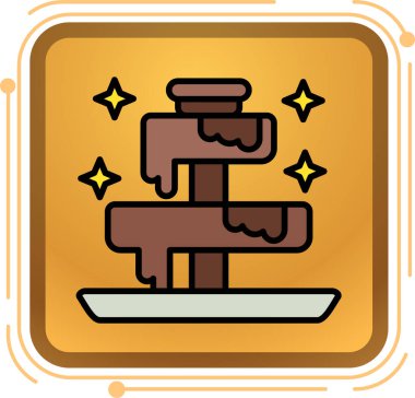 Çikolata çubuğu simgesi, çizgi film tarzı.