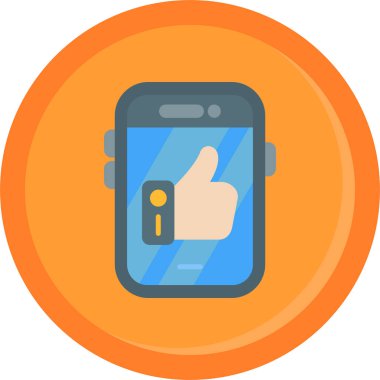 Akıllı telefon vektör çizimine sahip el