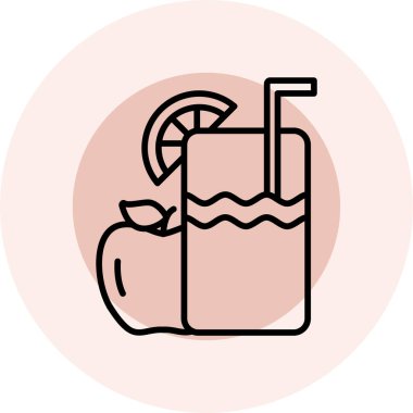 Kokteyl içecek ikonu vektör illüstrasyonu