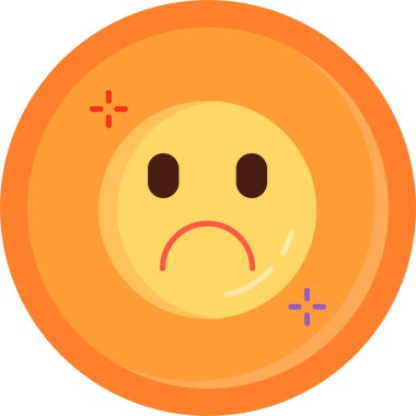Üzgün emoji. Duygu simgesi. vektör