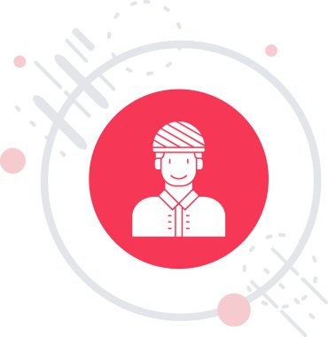 Maske takan bir adamın vektör çizimi