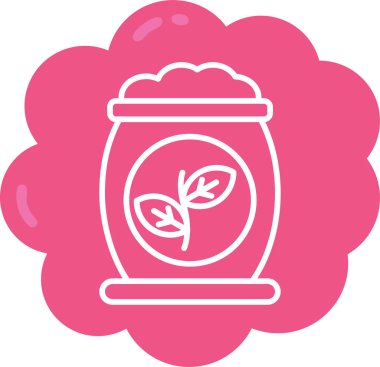 Yaprak simgesi olan kavanozun vektör illüstrasyonu