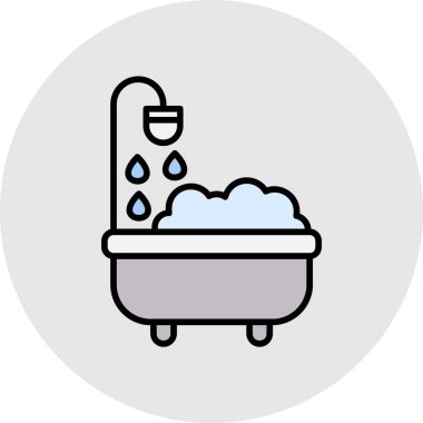 duş simgesi, vektör illüstrasyonu