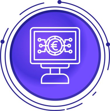 Avro parası. Web simgesi basit illüstrasyon