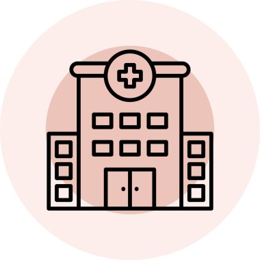 Hastane vektör illüstrasyon simgesi tasarımı