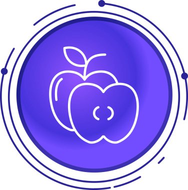 Elma. Web simgesi basit illüstrasyon