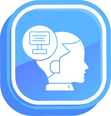 Beyni olan bir insan yüzünün vektör çizimi