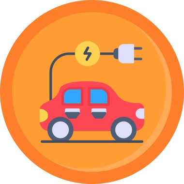 Elektrikli araba. Basit resimleme