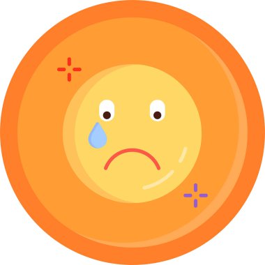 emoticon emoji simgesi, basit vektör illüstrasyonu